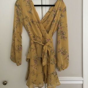 Love Life Floral yellow ruffle dress
